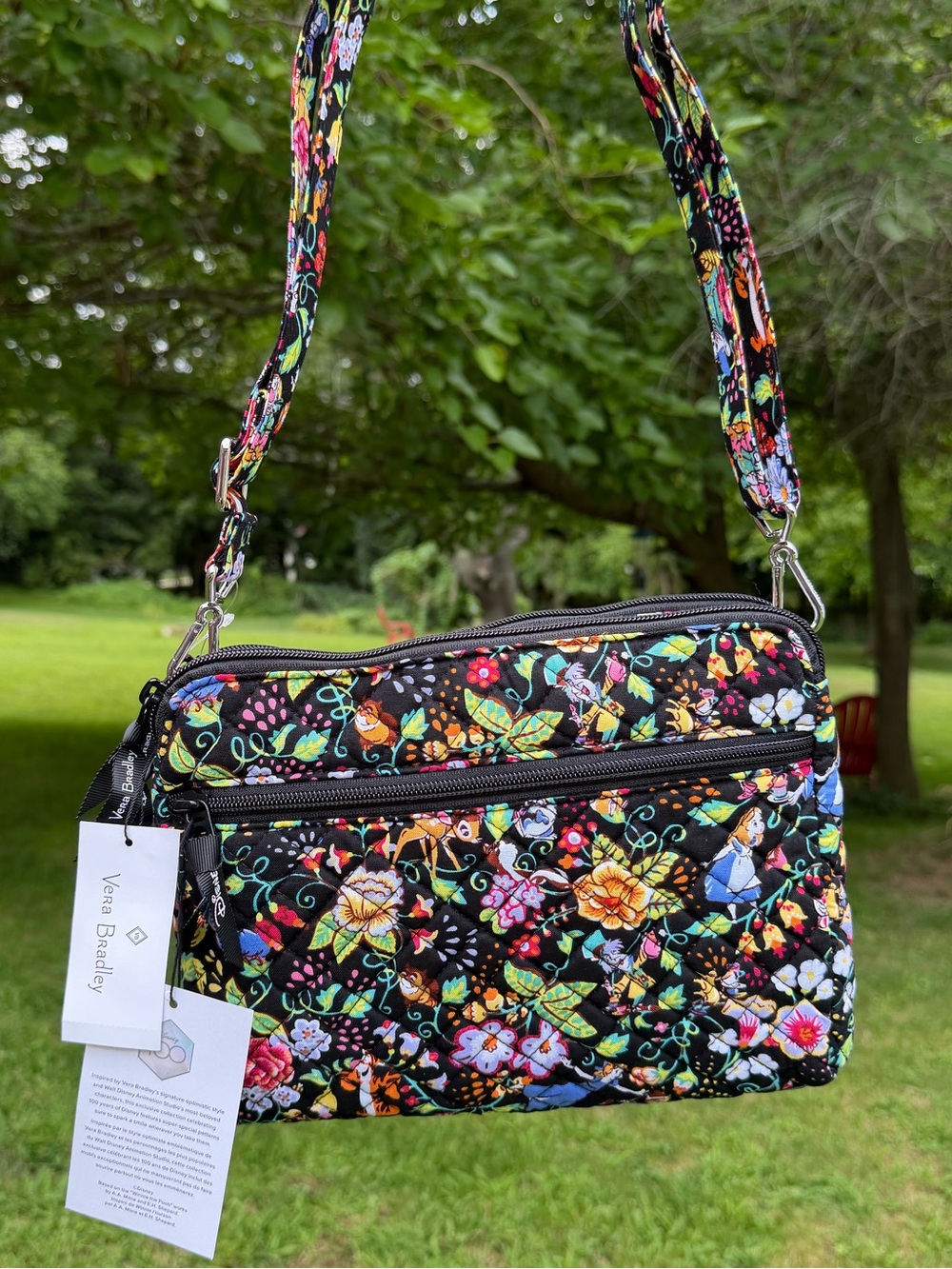 Vera Bradley Disney Classics on the Green Triple Compartment Crossbody NWT